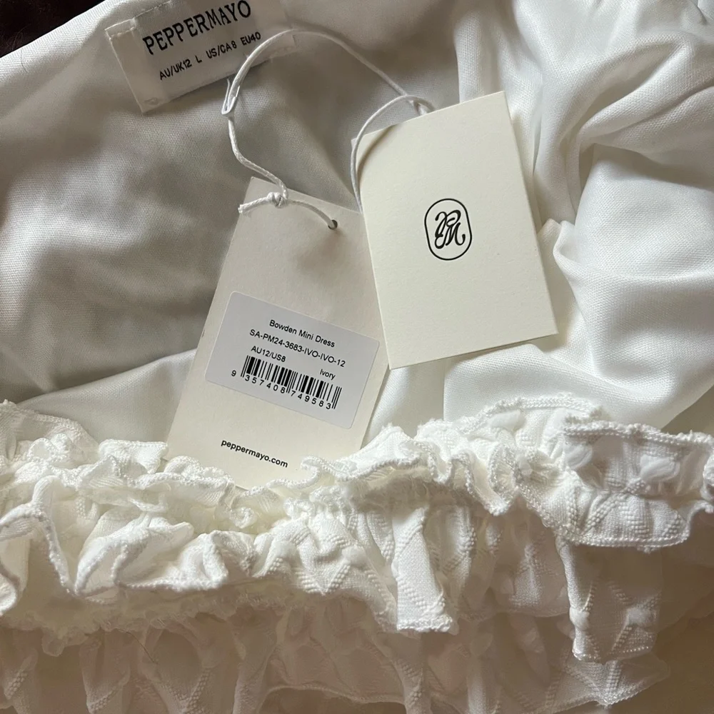 Peppermayo White Textured Mini Dress - Picture 3 of 3